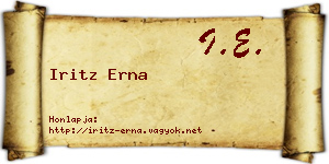 Iritz Erna névjegykártya